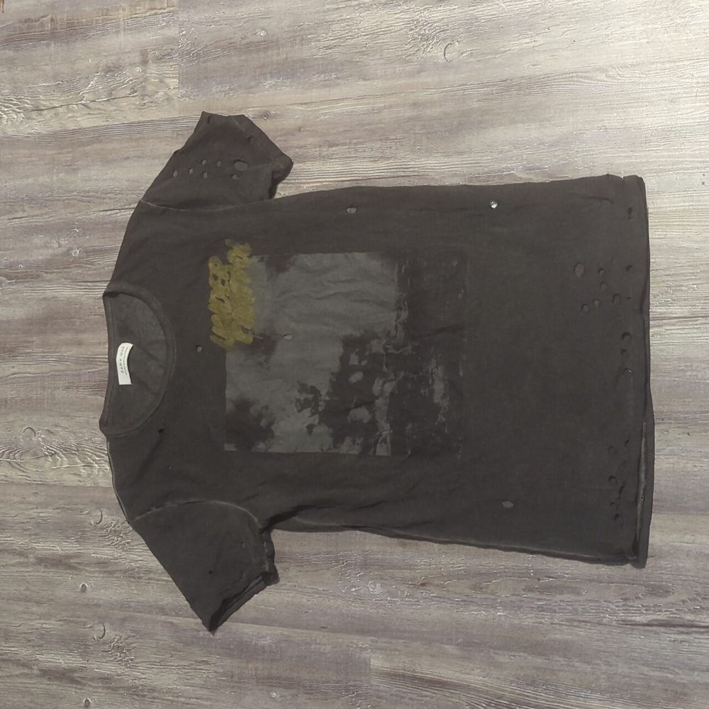 Zara Man Men's Shirt Distressed Gray Hole Size Small